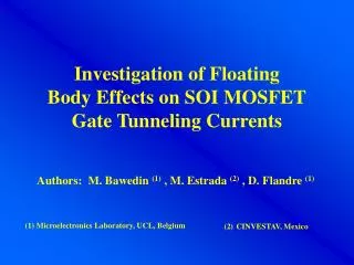 Investigation of Floating Body Effects on SOI MOSFET Gate Tunneling Currents