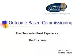 Outcome Based Commissioning