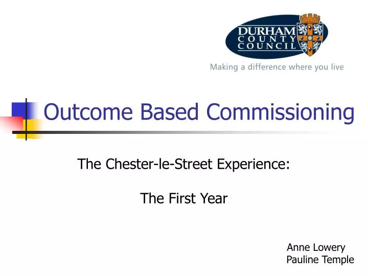 outcome based commissioning