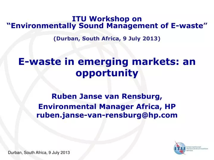 e waste in emerging markets an opportunity