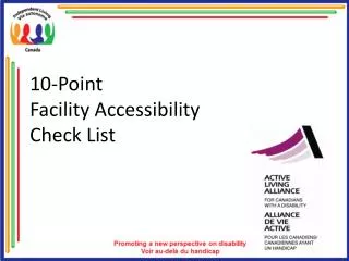 10-Point Facility Accessibility Check List