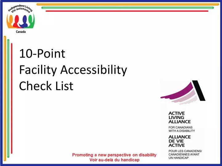 10 point facility accessibility check list