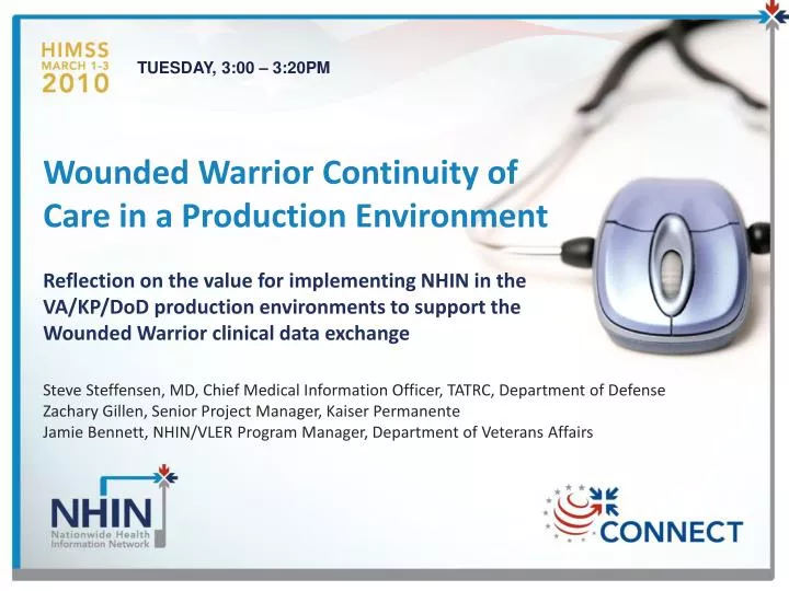 wounded warrior continuity of care in a production environment