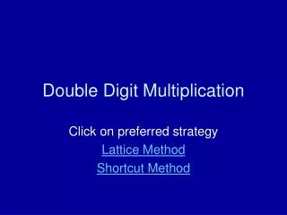 Double Digit Multiplication