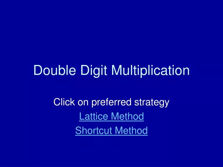double digit multiplication