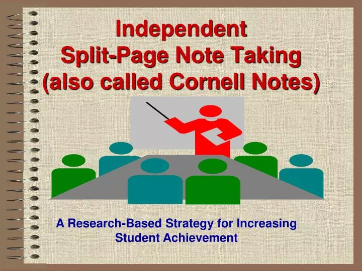 independent split page note taking also called cornell notes