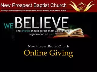 New Prospect Baptist Church Online Giving