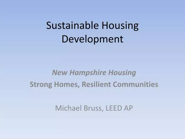 sustainable housing development