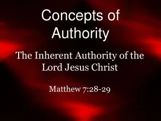 Concepts of Authority