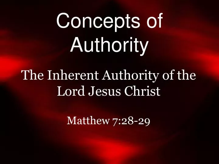 concepts of authority