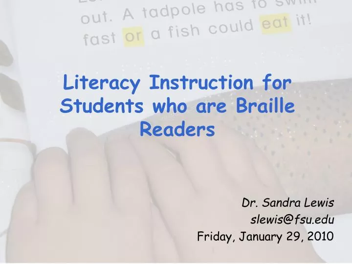 literacy instruction for students who are braille readers
