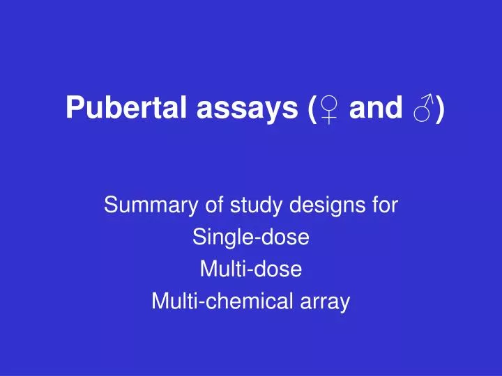 pubertal assays and