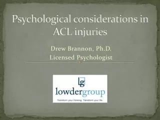 Psychological considerations in ACL injuries