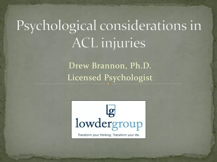 psychological considerations in acl injuries