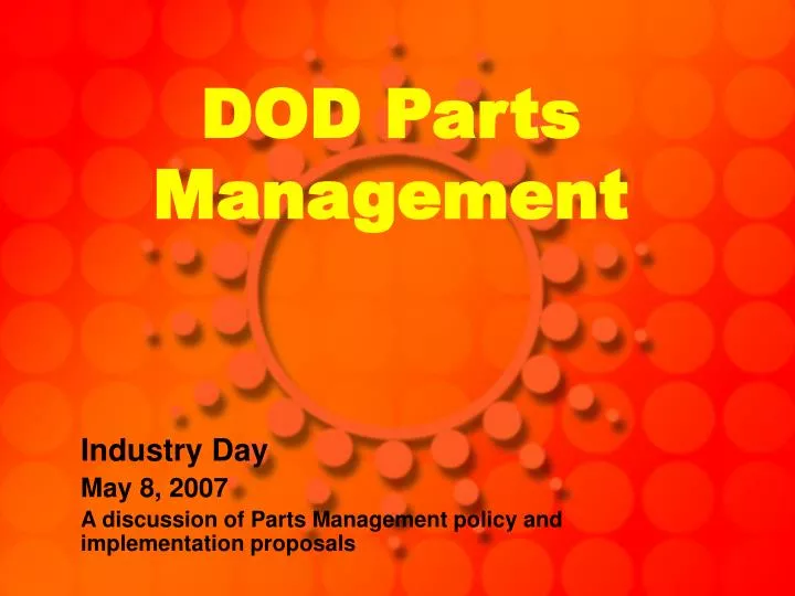 dod parts management