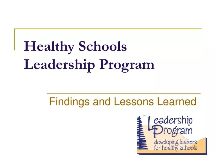 healthy schools leadership program