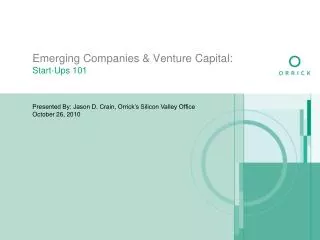 Emerging Companies &amp; Venture Capital: