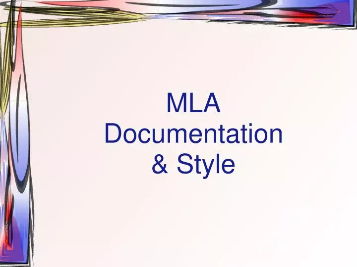 mla documentation style