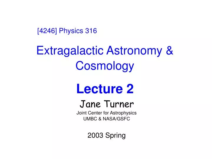 extragalactic astronomy cosmology lecture 2