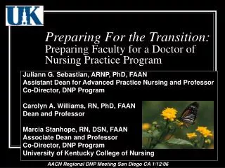 Preparing For the Transition: Preparing Faculty for a Doctor of Nursing Practice Program