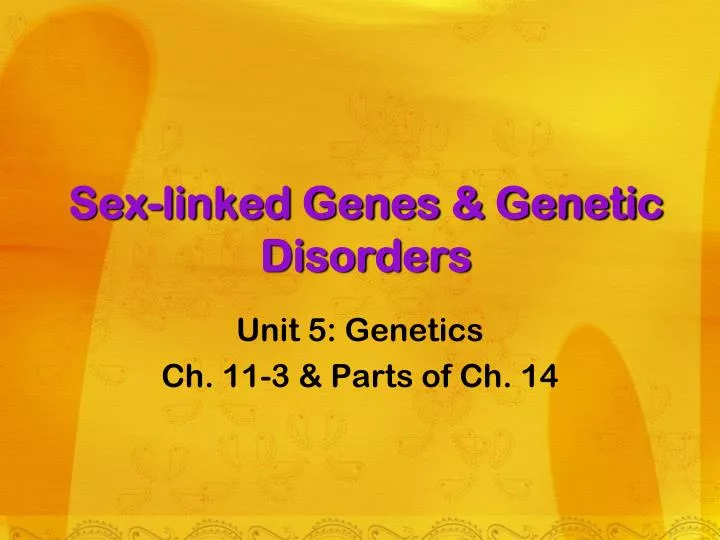 sex linked genes genetic disorders