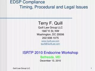 EDSP Compliance 	Timing, Procedural and Legal Issues