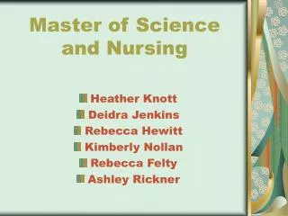 Master of Science and Nursing