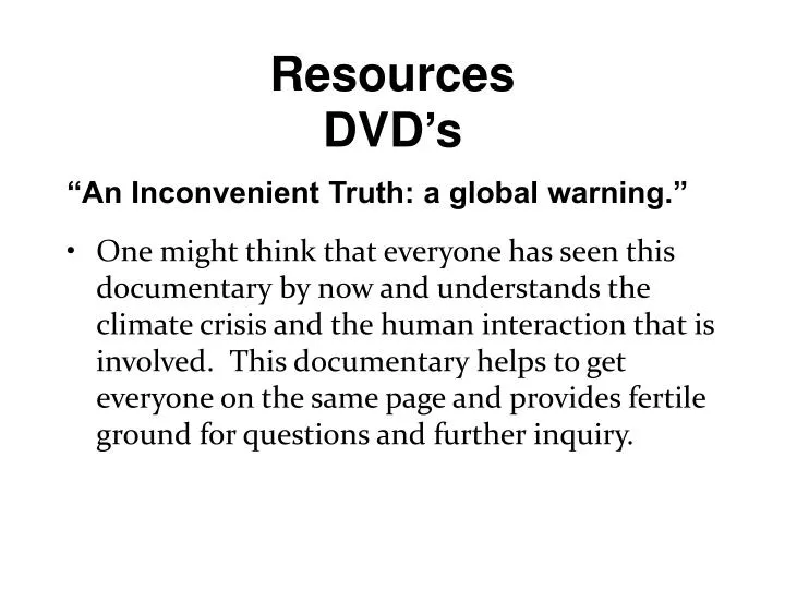 resources dvd s