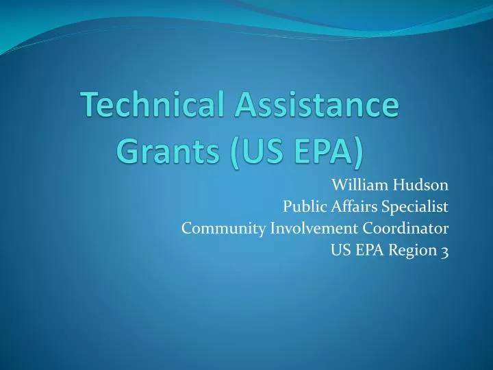 technical assistance grants us epa