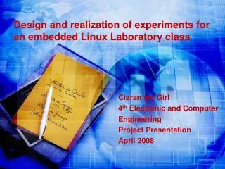 Design and realization of experiments for an embedded Linux Laboratory class