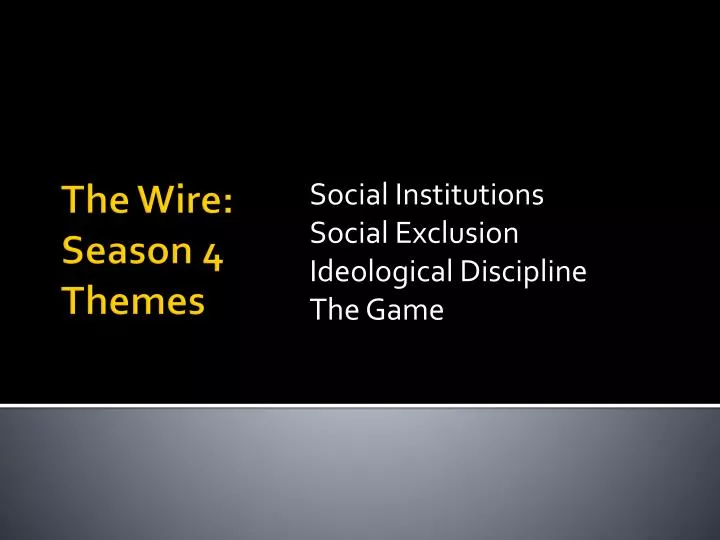 social institutions social exclusion ideological discipline the game