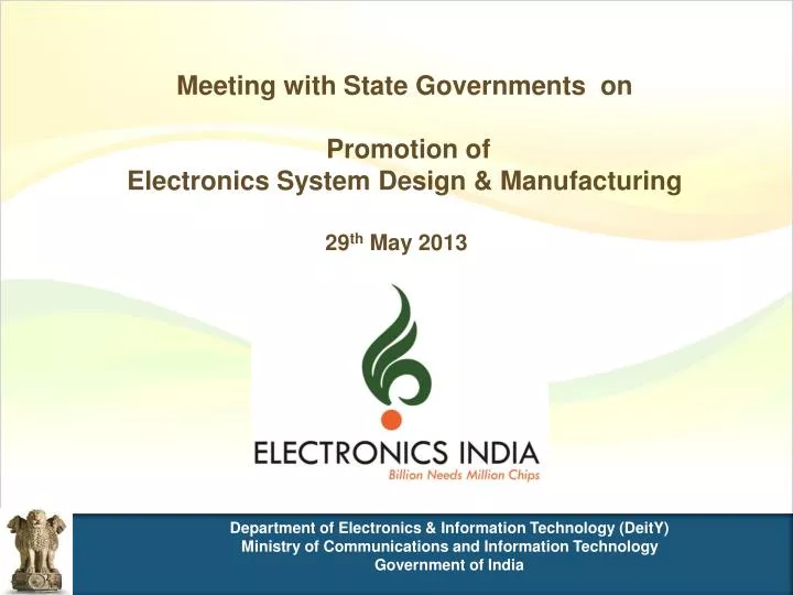 meeting with state governments on promotion of electronics system design manufacturing