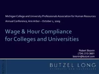 Wage &amp; Hour Compliance for Colleges and Universities