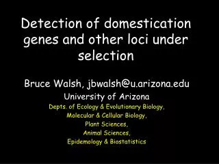 Detection of domestication genes and other loci under selection