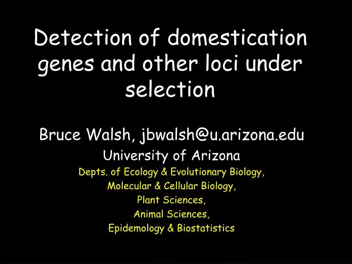 detection of domestication genes and other loci under selection