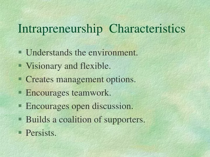 intrapreneurship characteristics