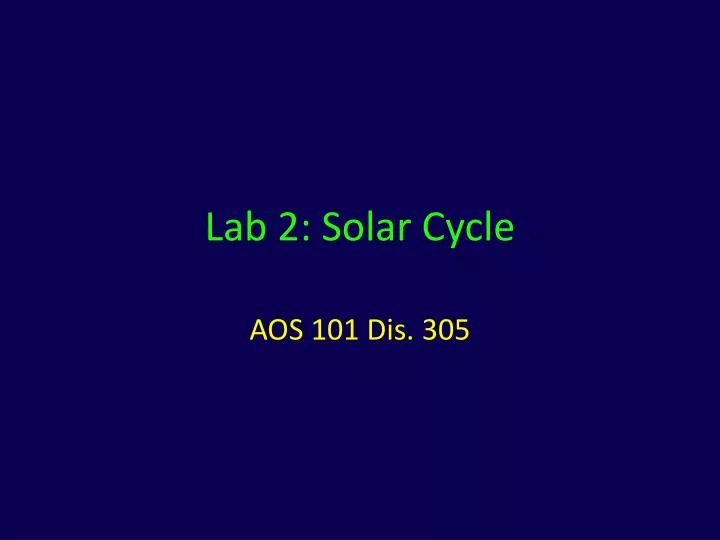 lab 2 solar cycle