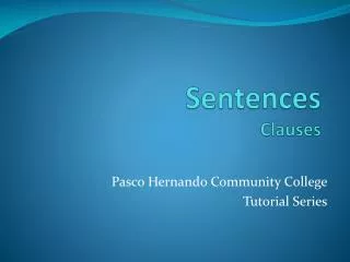 Sentences Clauses