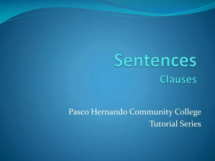 sentences clauses