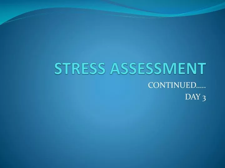 stress assessment