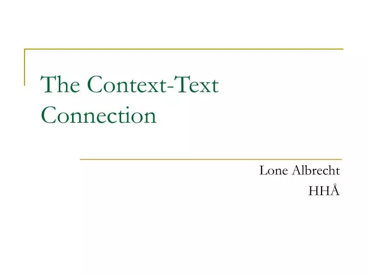 the context text connection