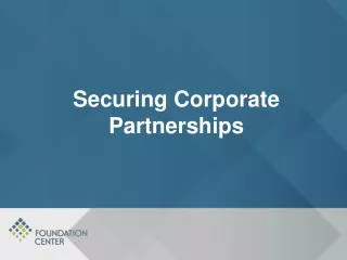Securing Corporate Partnerships