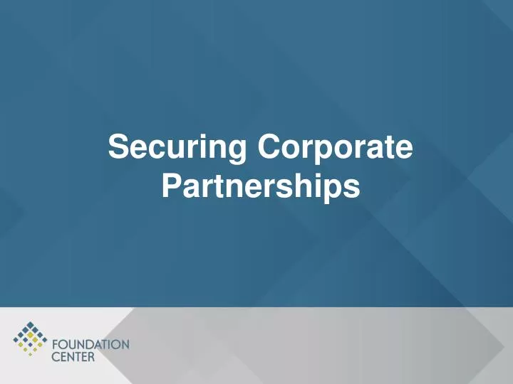 securing corporate partnerships