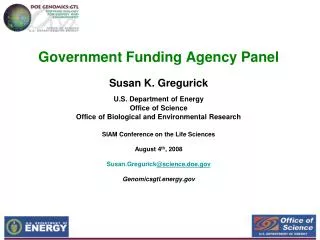 Government Funding Agency Panel