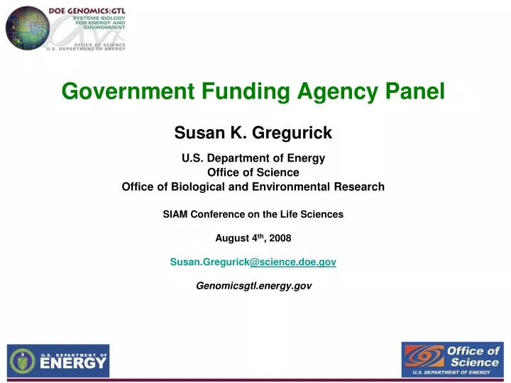 government funding agency panel
