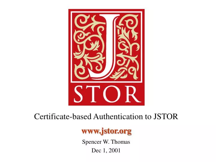 certificate based authentication to jstor
