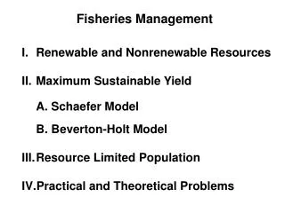 Fisheries Management