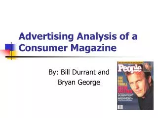 Advertising Analysis of a Consumer Magazine