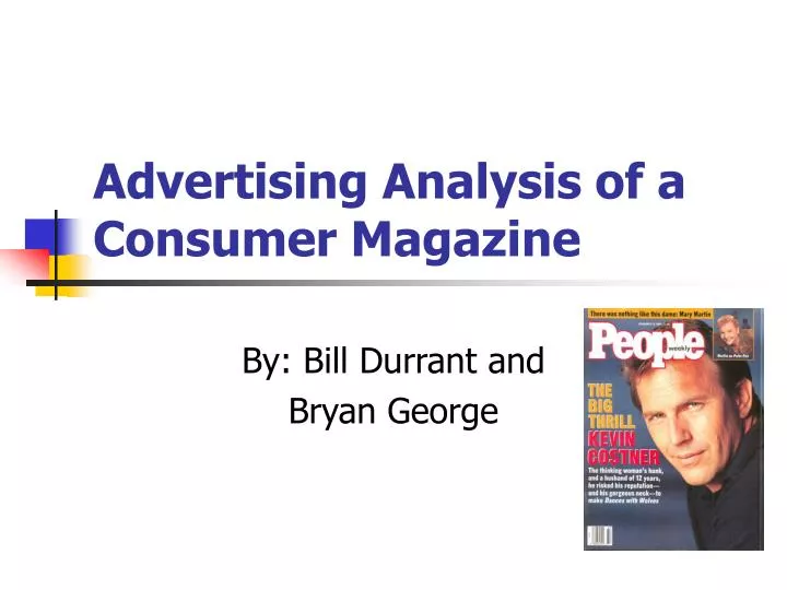 advertising analysis of a consumer magazine