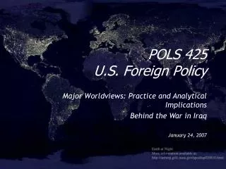 POLS 425 U.S. Foreign Policy